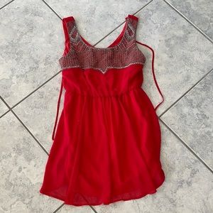 Red sequins dress